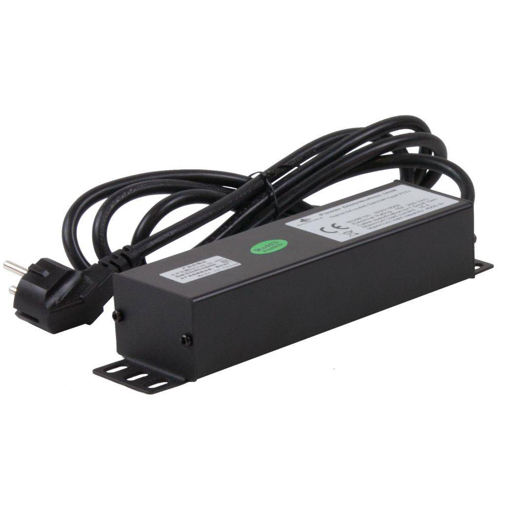 Rockstable 4-Fache Steckdosenleiste - Stromverteiler - Schwarz - 1U - 1,8 m - 125/250 V - 50 - 60 Hz