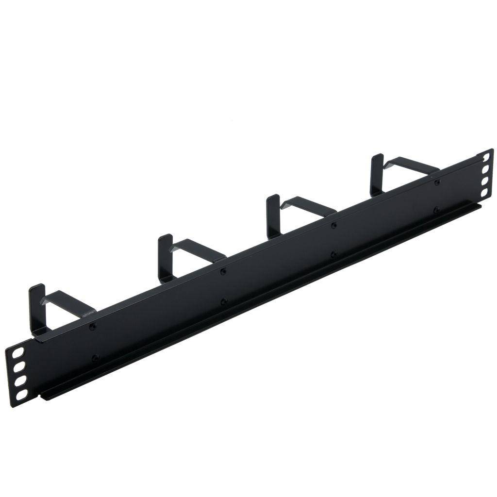 Rockstable 1 HE 19" 4-Fach Rangierpanel - Kabelmanagementtafel - Schwarz - SPCC - Stahl - 1U - 48,3