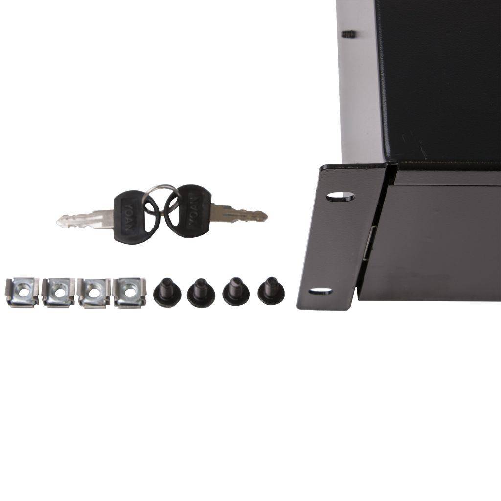 Rockstable 3 HE 19" Abschließbare Schublade - Schubladeneinheit - Schwarz - Stahl - 3U - Oval - 48,3 cm (19")