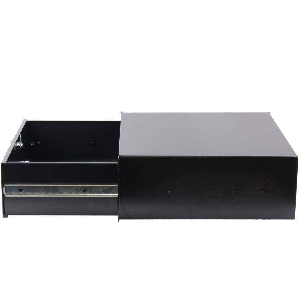 Rockstable 3 HE 19" Abschließbare Schublade - Schubladeneinheit - Schwarz - Stahl - 3U - Oval - 48,3