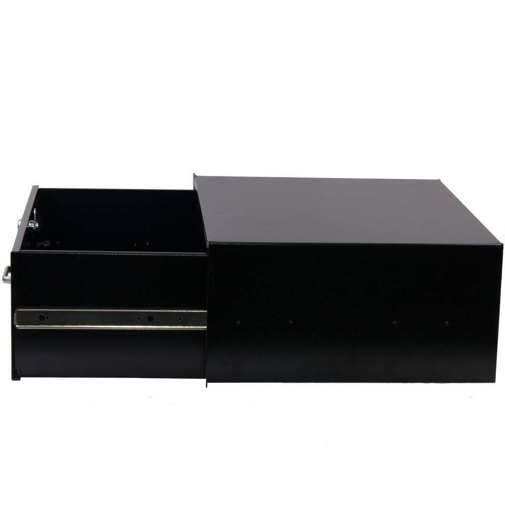 Rockstable 4 HE 19" Abschließbare Schublade - Schubladeneinheit - Schwarz - Stahl - 4U - Oval - 48,3