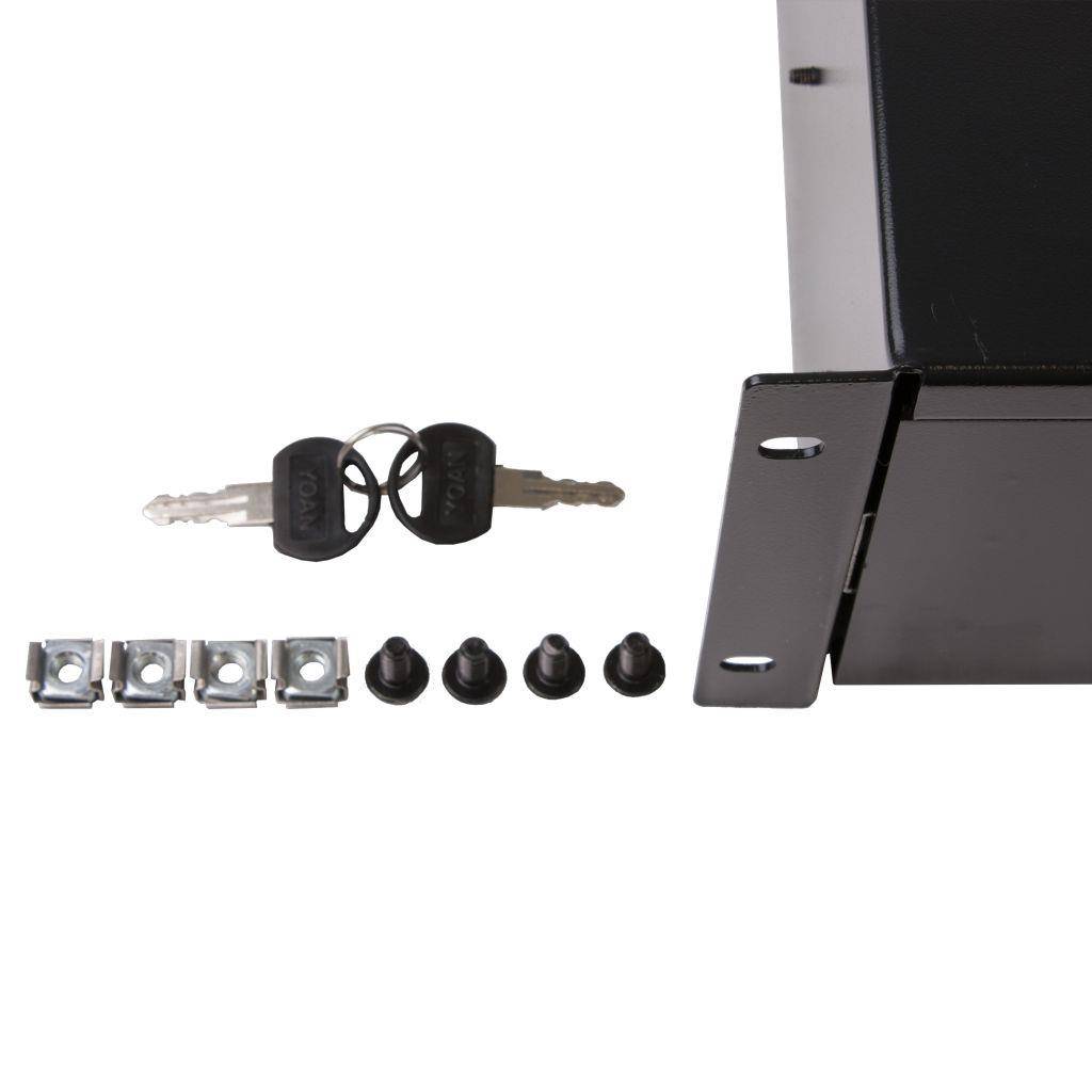 Rockstable 4 HE 19" Abschließbare Schublade - Schubladeneinheit - Schwarz - Stahl - 4U - Oval - 48,3