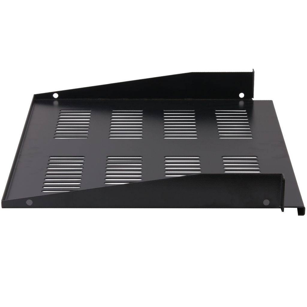 Rockstable 1 HE 19" Fachboden - Regalboden - Schwarz - Stahl - 20 kg - 1U - Oval