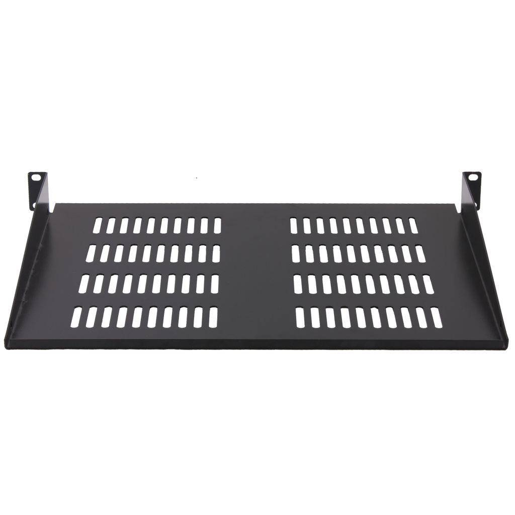 Rockstable 1 HE 19" Fachboden - Regalboden - Schwarz - Stahl - 20 kg - 1U - Oval