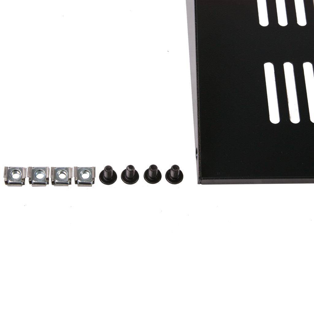 Rockstable 2 HE 19" Fachboden - Regalboden - Schwarz - Stahl - 20 kg - 2U - Oval