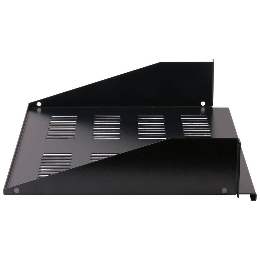 Rockstable 2 HE 19" Fachboden - Regalboden - Schwarz - Stahl - 20 kg - 2U - Oval