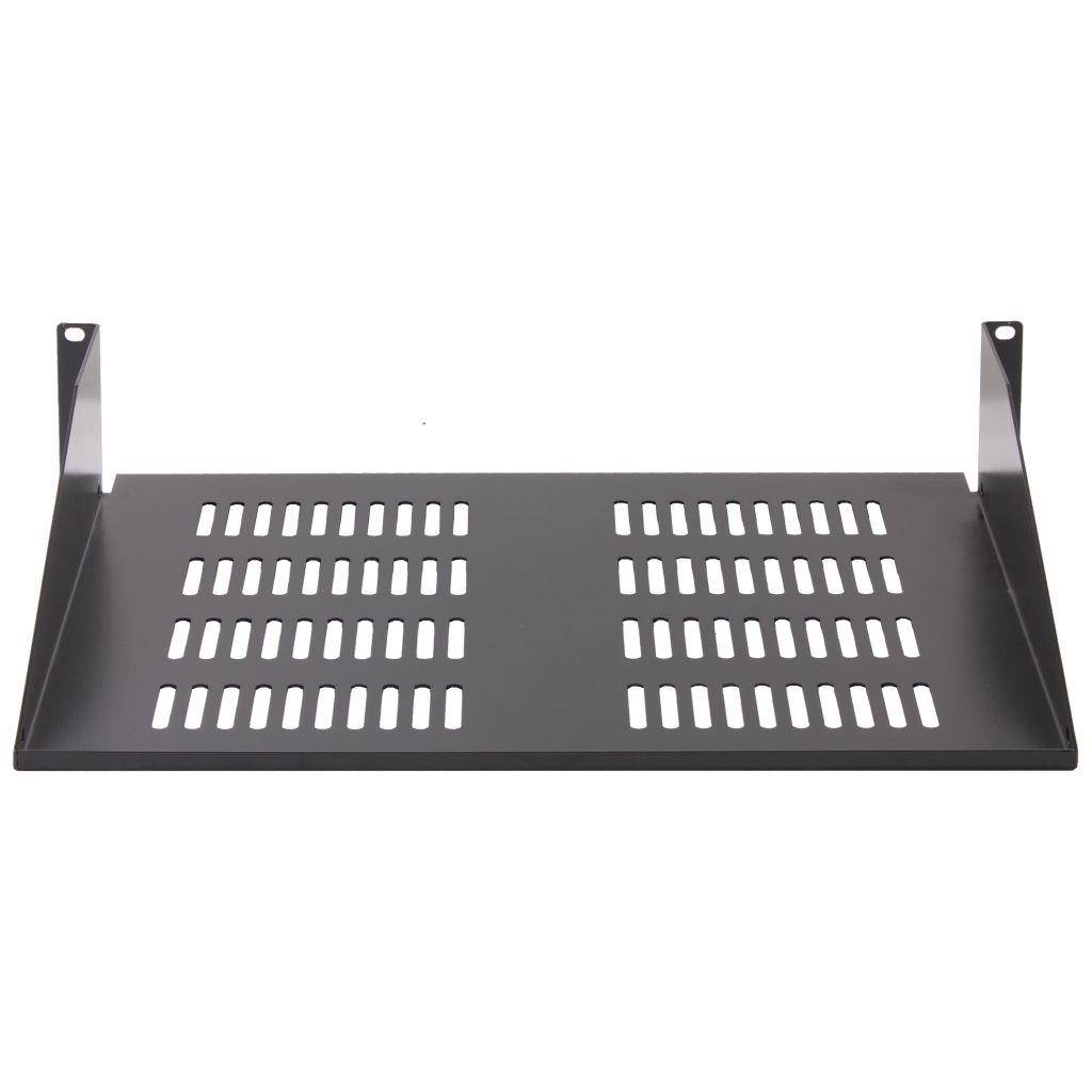 Rockstable 2 HE 19" Fachboden - Regalboden - Schwarz - Stahl - 20 kg - 2U - Oval