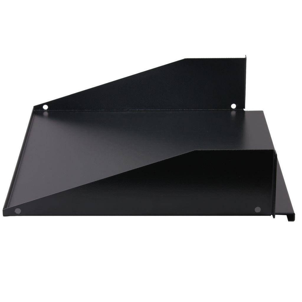 Rockstable 2 HE 19" Fachboden - Regalboden - Schwarz - Stahl - 20 kg - 2U - Oval