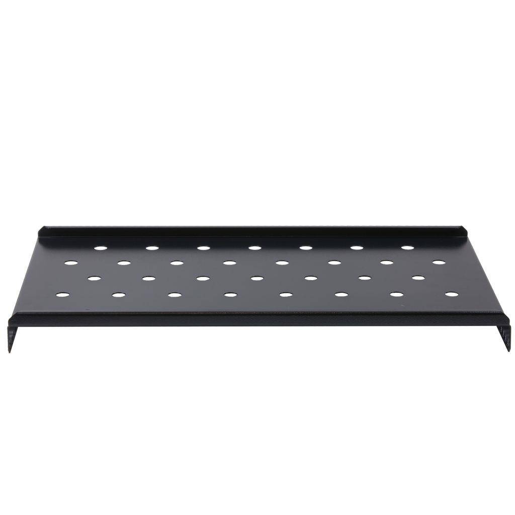 Rockstable 1HE 19" Fachboden - Regalboden - Schwarz - Stahl - 20 kg - 1U - Oval