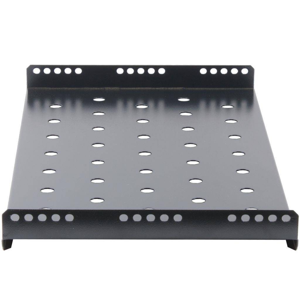 Rockstable 1HE 19" Fachboden - Regalboden - Schwarz - Stahl - 20 kg - 1U - Oval