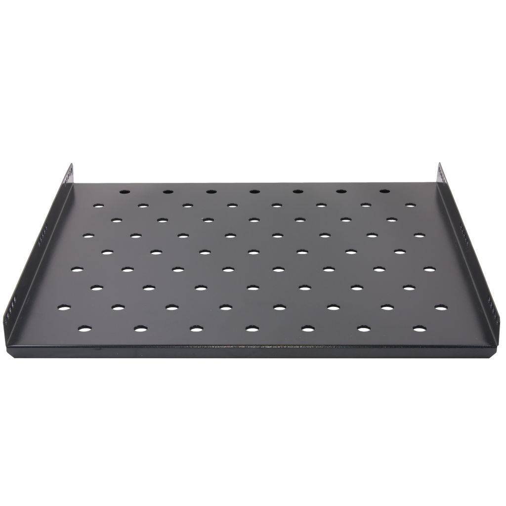 Rockstable 1HE 19" Fachboden - Regalboden - Schwarz - Stahl - 20 kg - 1U - Oval