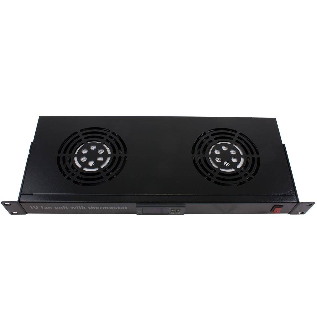 Rockstable 1 HE 19" Belüftungselement - Kühlgebläse - Schwarz - Stahl - 2 Lüfter - 12 cm - 330 m³/h