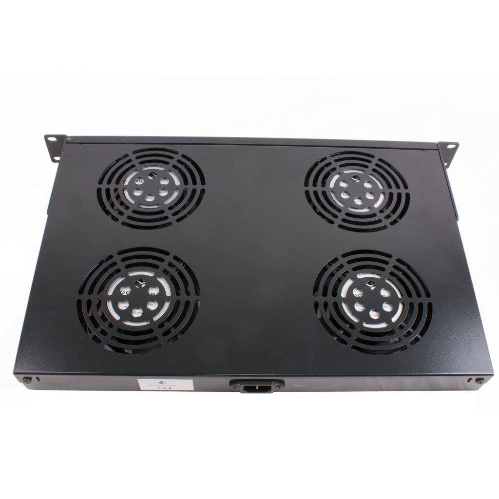 Rockstable 1 HE 19" Belüftungselement - Kühlgebläse - Schwarz - Stahl - 4 Lüfter - 12 cm - 440 m³/h