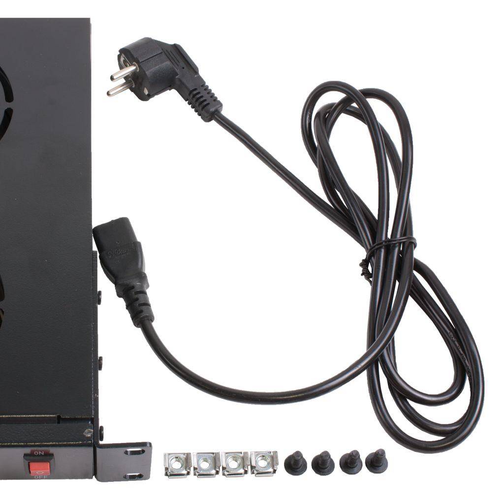 Rockstable 1 HE 19" Belüftungselement - Kühlgebläse - Schwarz - Stahl - 4 Lüfter - 12 cm - 440 m³/h