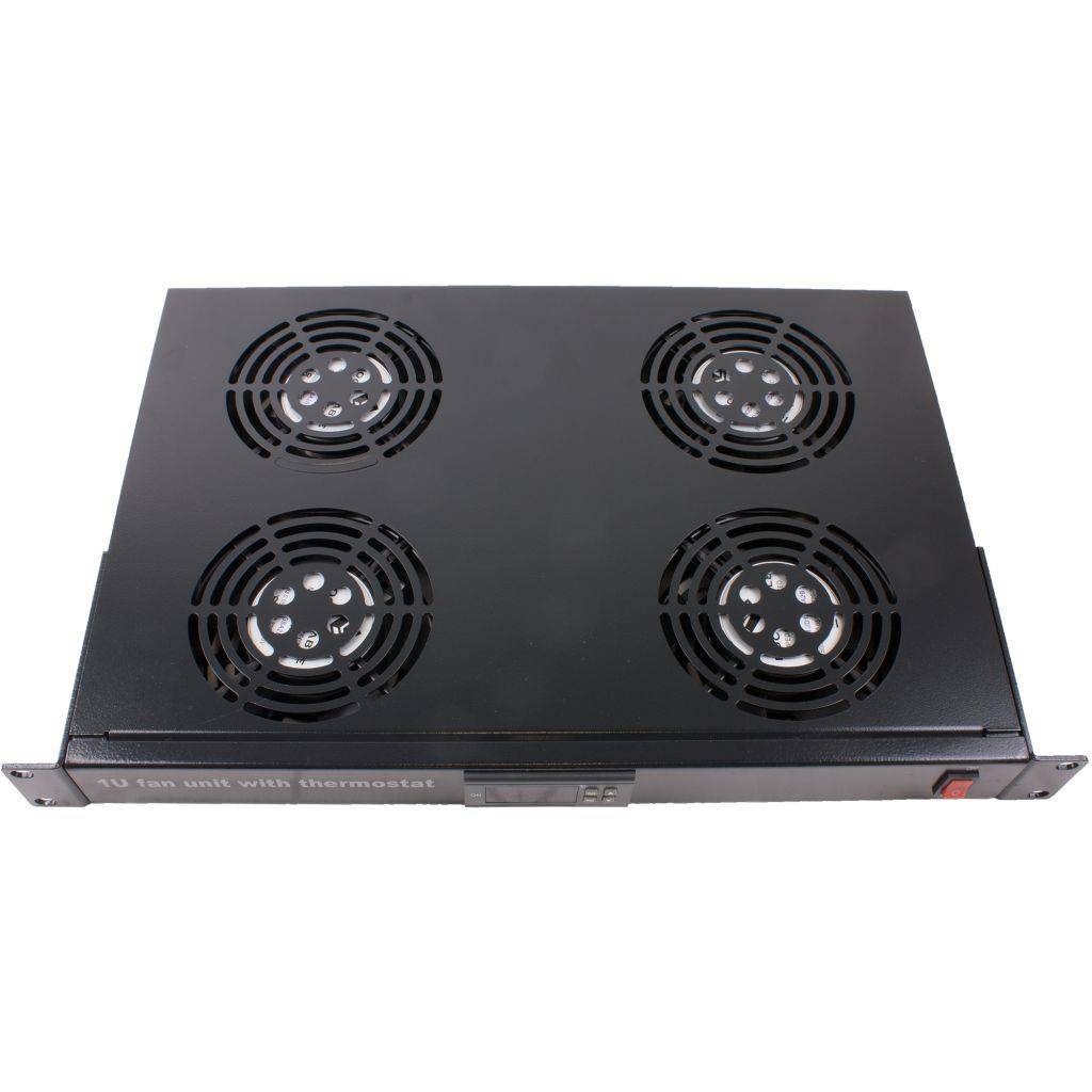 Rockstable 1 HE 19" Belüftungselement - Kühlgebläse - Schwarz - Stahl - 4 Lüfter - 12 cm - 440 m³/h