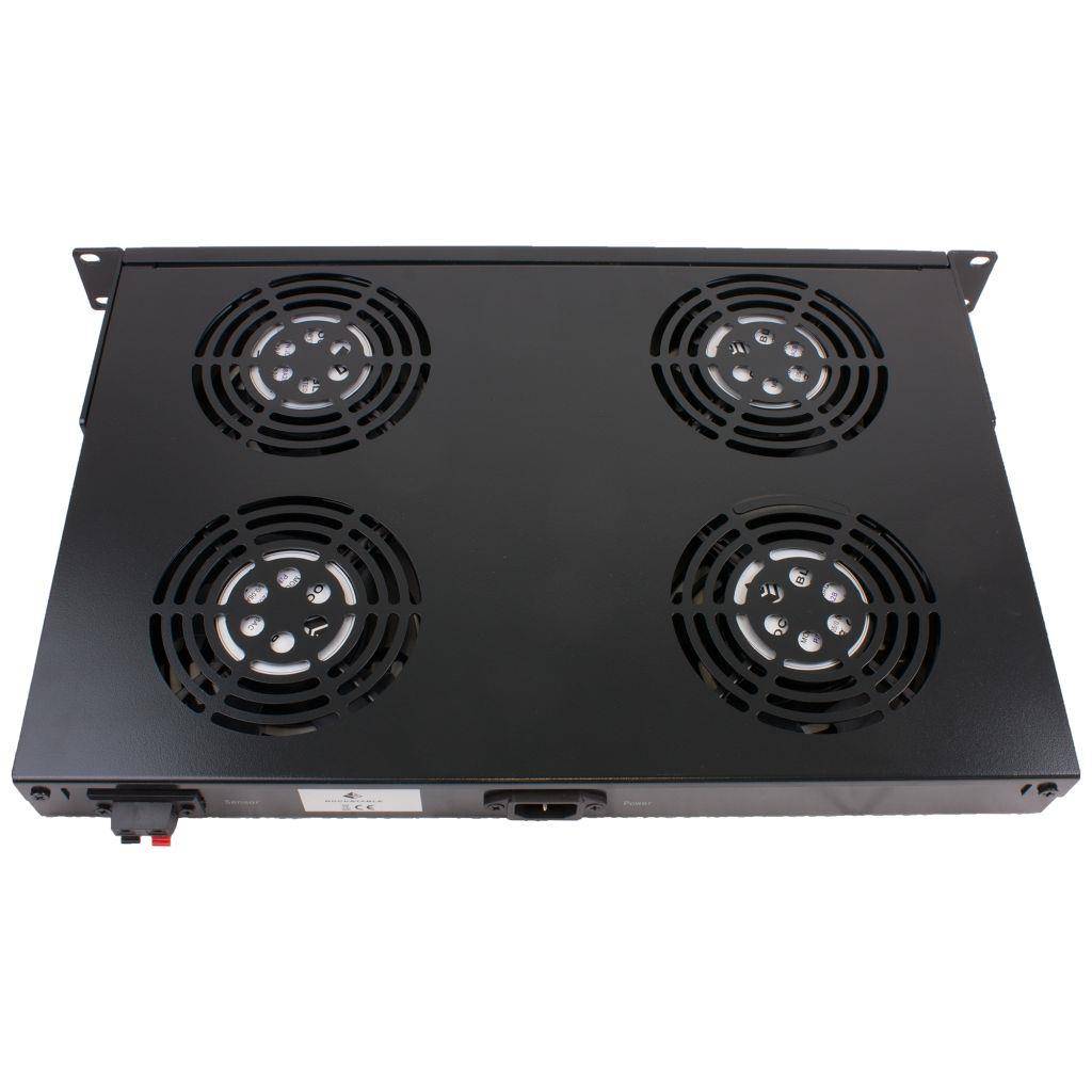 Rockstable 1 HE 19" Belüftungselement - Kühlgebläse - Schwarz - Stahl - 4 Lüfter - 12 cm - 440 m³/h