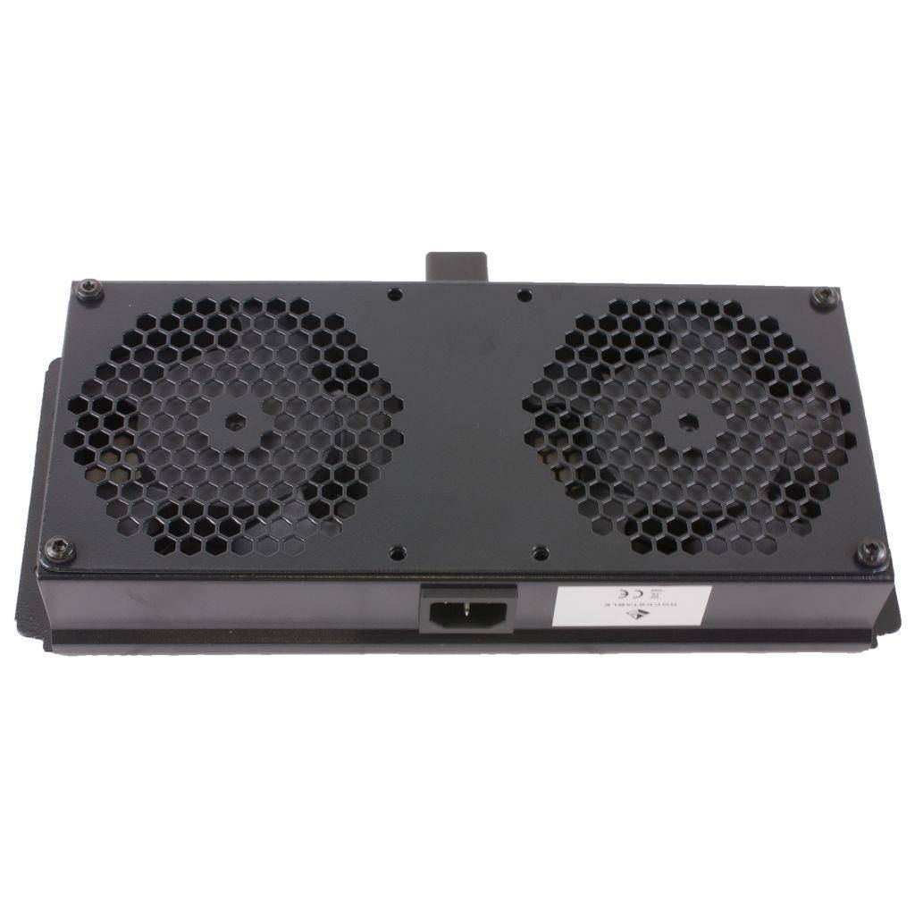 Rockstable 19" Kühlungselement - Kühlgebläse - Schwarz - Stahl - 2 Lüfter - 12 cm - 220 V