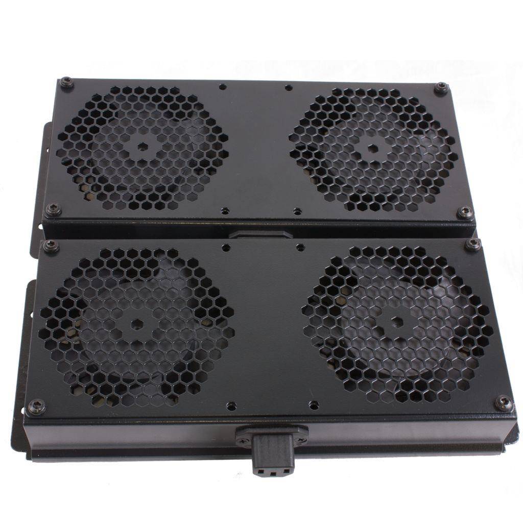 Rockstable 19" Kühlungselement - Kühlgebläse - Schwarz - Stahl - 4 Lüfter - 12 cm - 220 V