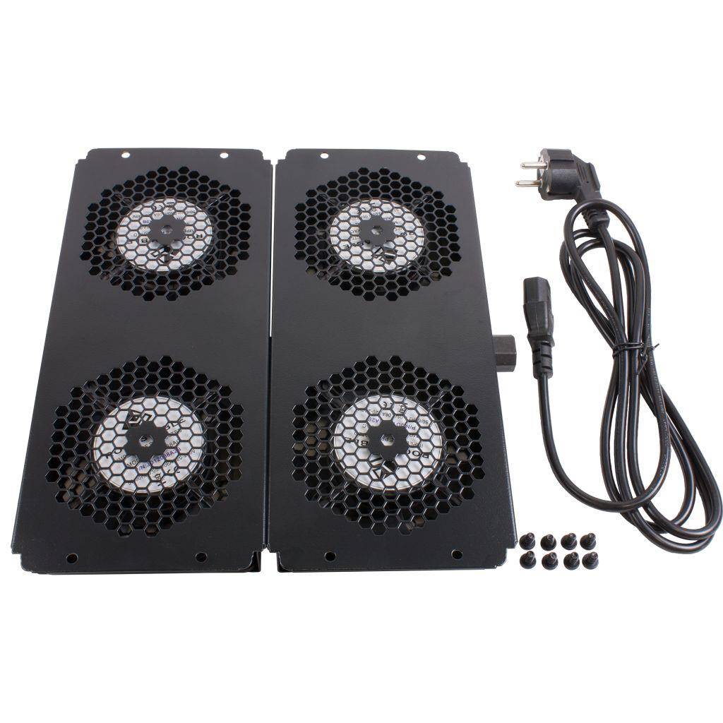 Rockstable 19" Kühlungselement - Kühlgebläse - Schwarz - Stahl - 4 Lüfter - 12 cm - 220 V