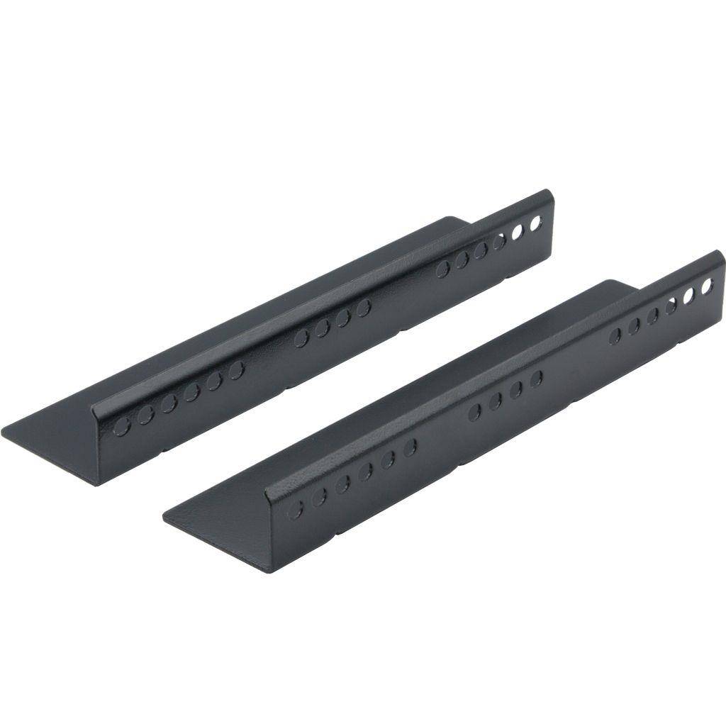 Rockstable 19" L-Trageschienen für 600mm Tiefe - Regal-Schienenset - Schwarz - Stahl - 48,3 cm (19 Z