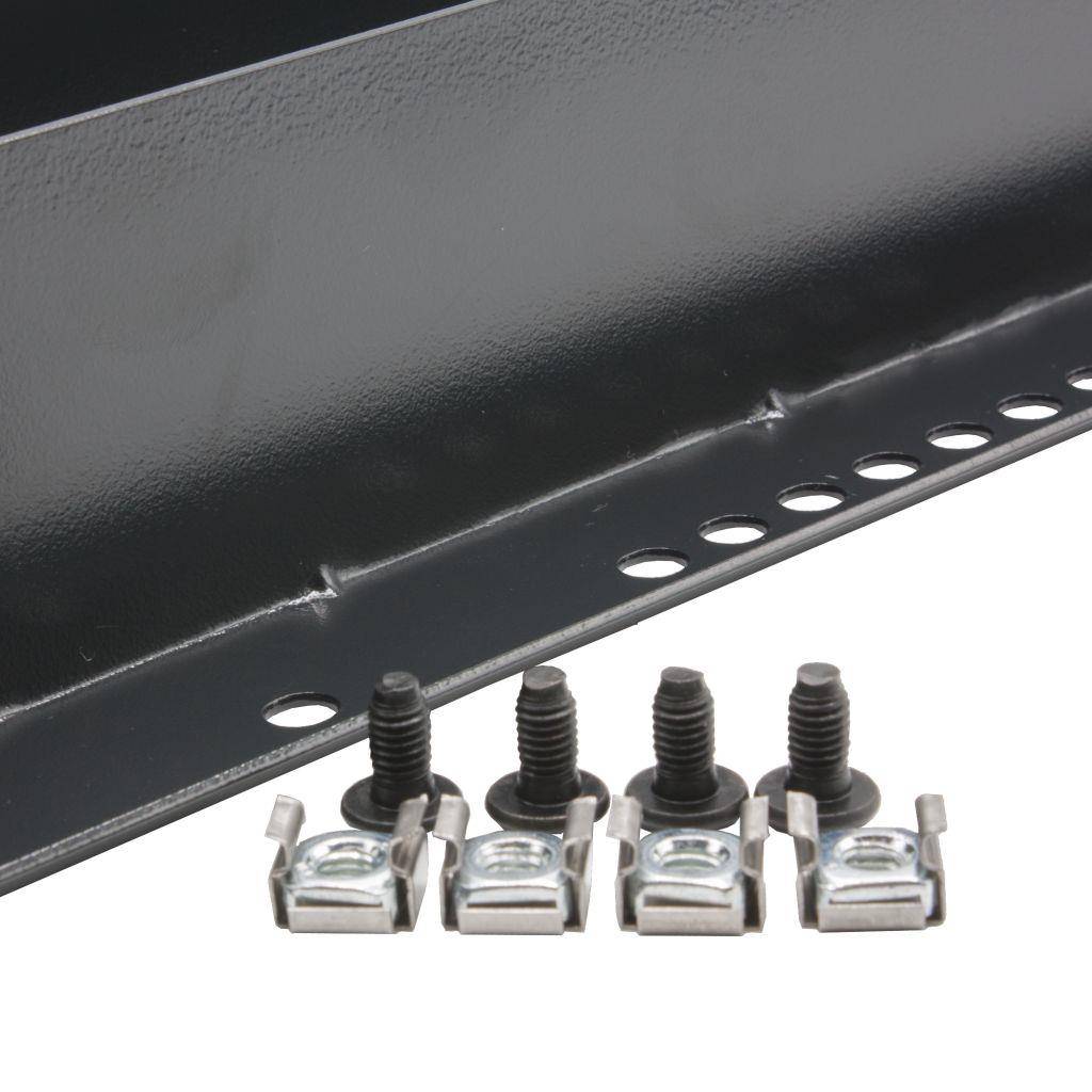 Rockstable 19" L-Trageschienen für 800mm Tiefe - Regal-Schienenset - Schwarz - Stahl - 48,3 cm (19 Z