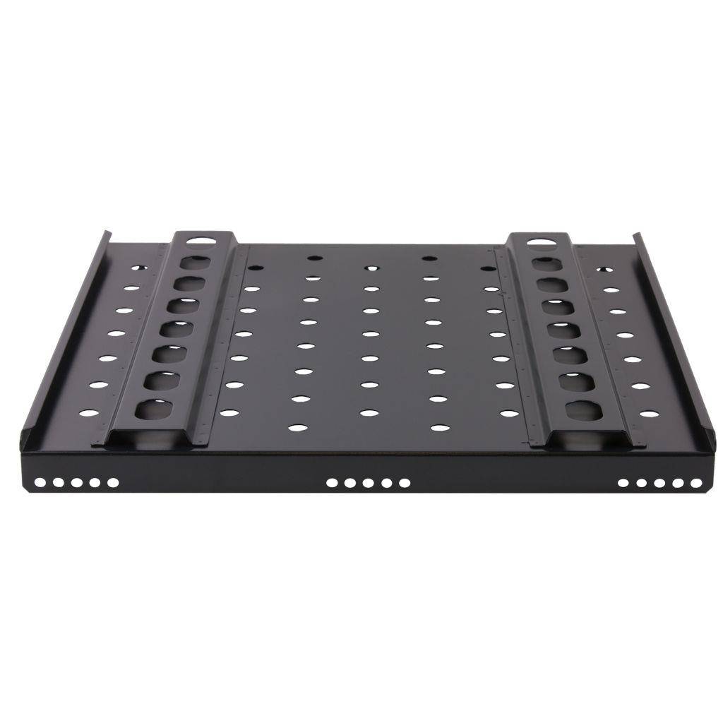 Rockstable 1 HE 19" Schwerlast Fachboden - Regalboden - Schwarz - SPCC - Stahl - 60 kg - 1U - Oval