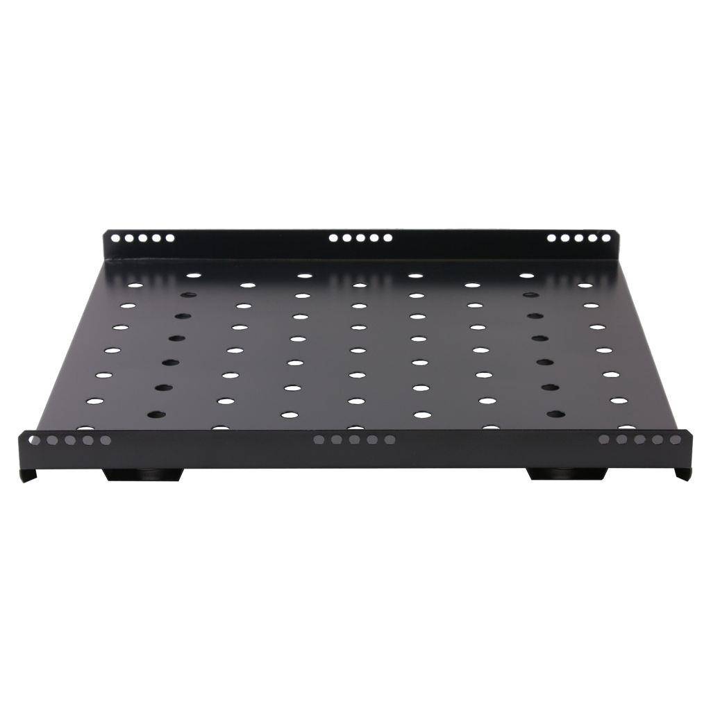 Rockstable 1 HE 19" Schwerlast Fachboden - Regalboden - Schwarz - SPCC - Stahl - 60 kg - 1U - Oval