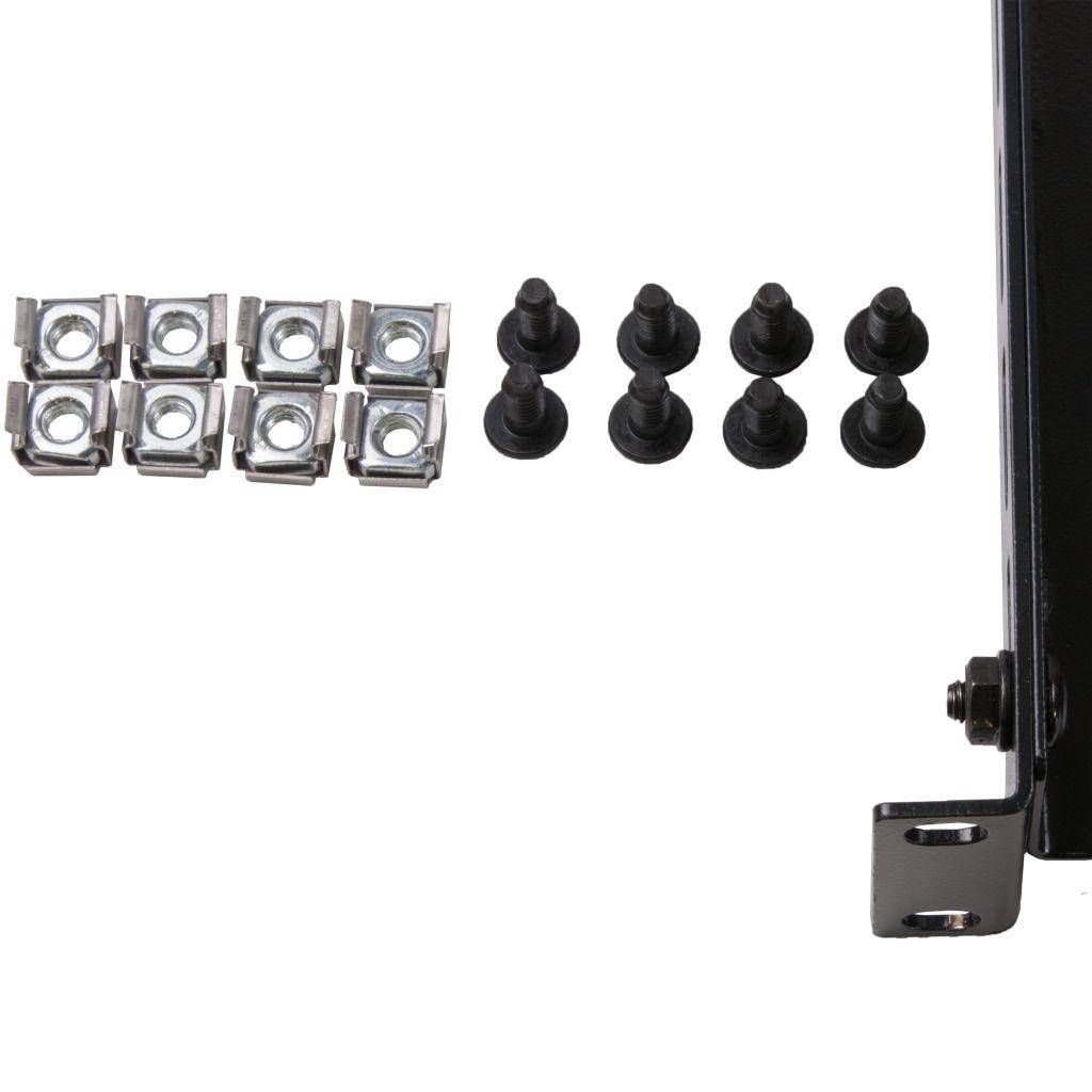 Rockstable 1 HE 19" Schwerlast Fachboden - Regalboden - Schwarz - SPCC - Stahl - 100 kg - 1U - Oval