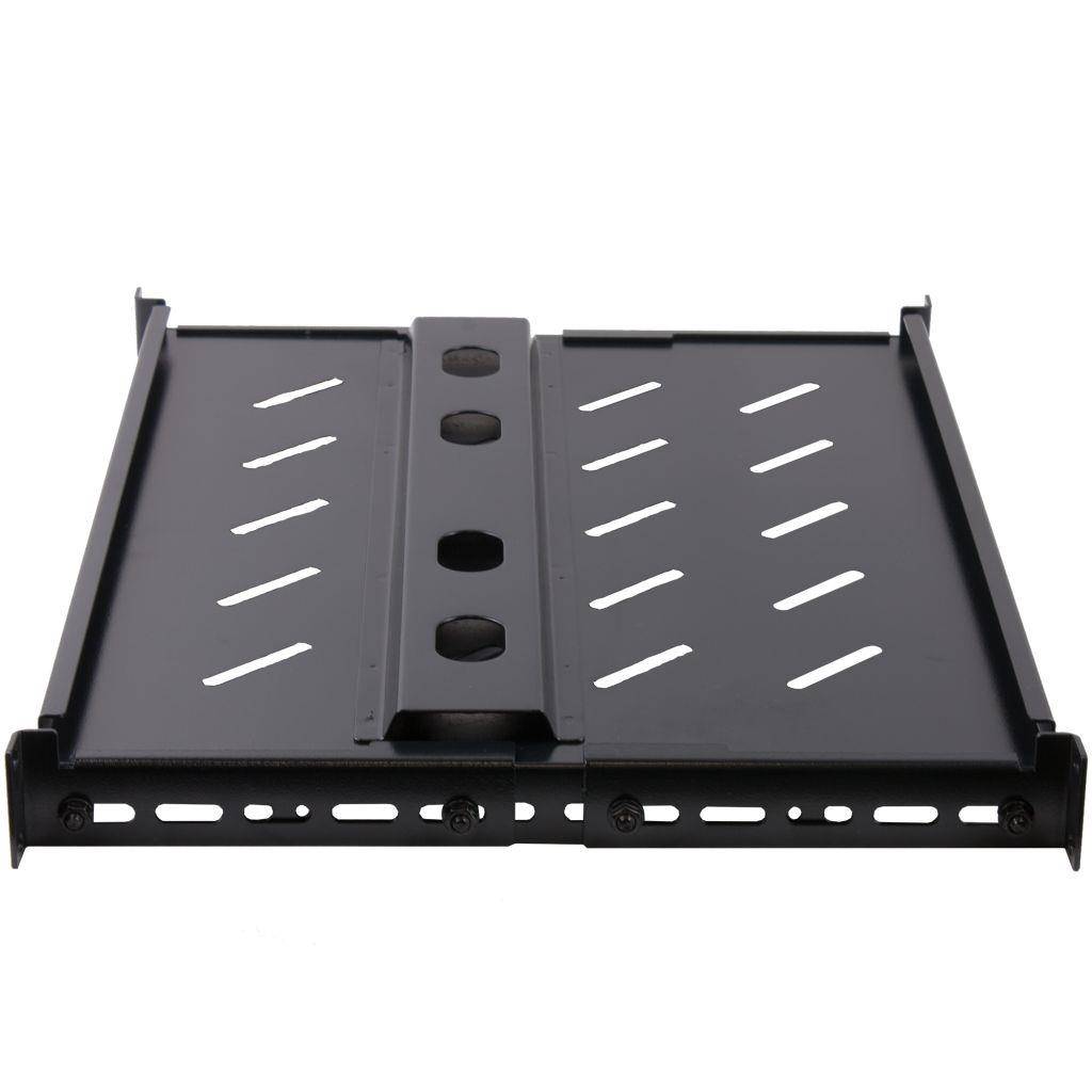 Rockstable 1 HE 19" Schwerlast Fachboden - Regalboden - Schwarz - SPCC - Stahl - 100 kg - 1U - Oval