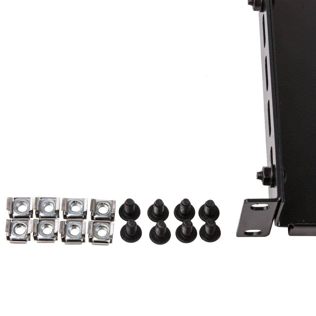 Rockstable 1 HE 19" Schwerlast Fachboden - Regalboden - Schwarz - SPCC - Stahl - 100 kg - 1U - Oval