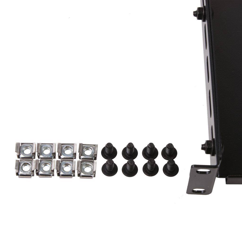 Rockstable 1 HE 19" Schwerlast Fachboden - Regalboden - Schwarz - SPCC - Stahl - 100 kg - 1U - Oval