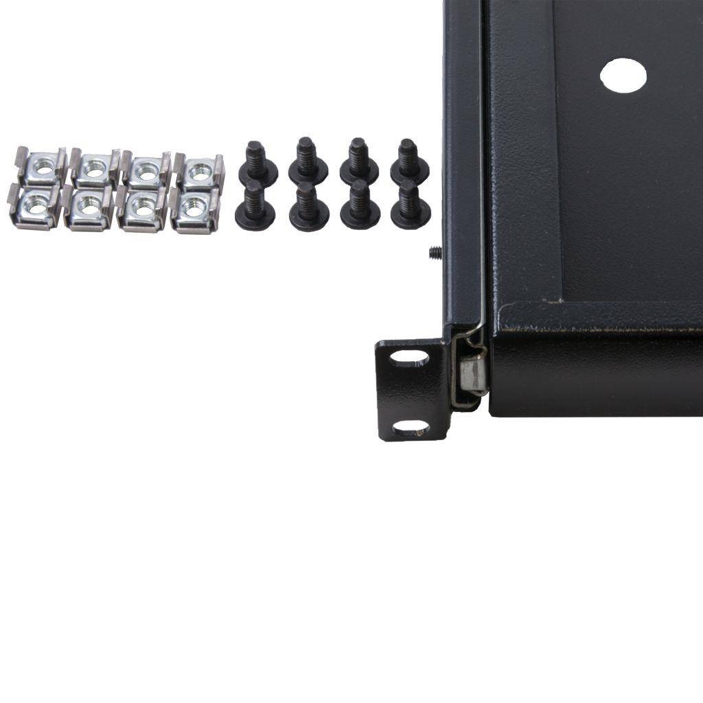 Rockstable 1 HE 19" Fachboden Ausziehbar - Regalboden - Schwarz - SPCC - Stahl - 20 kg - 1U - Oval