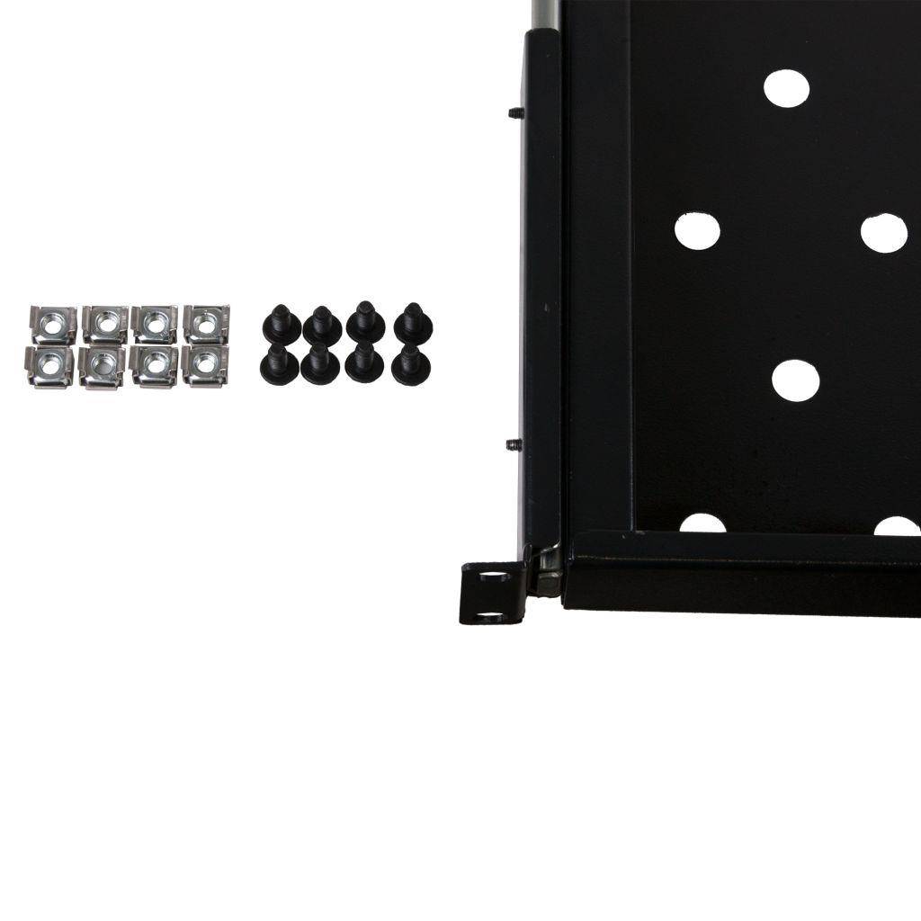 Rockstable 1 HE 19" Fachboden Ausziehbar - Regalboden - Schwarz - SPCC - Stahl - 20 kg - 1U - Oval