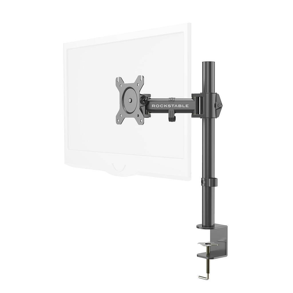 Rockstable Monitorarm, 13-32 Zoll Flat oder Curved Bildschirme, Monitorhalterung max. 8kg pro Monitor, VESA 75x75/100x100, Schwarz