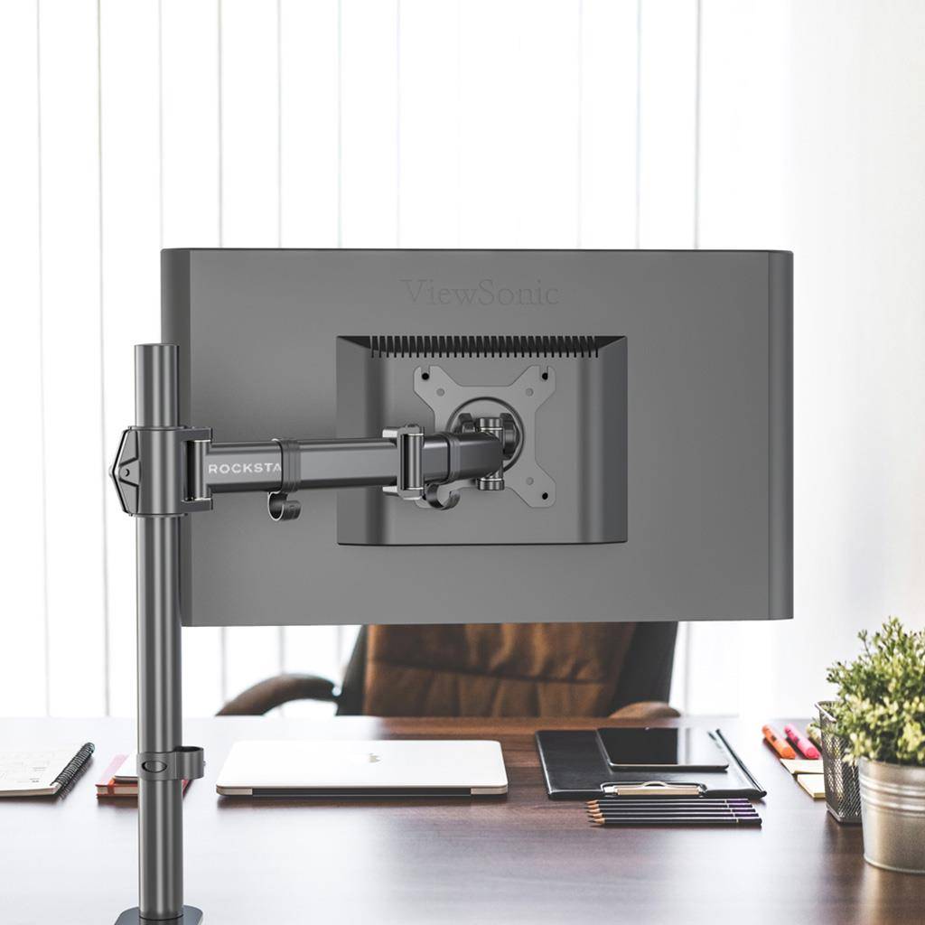 Rockstable Monitorarm, 13-32 Zoll Flat oder Curved Bildschirme, Monitorhalterung max. 8kg pro Monito
