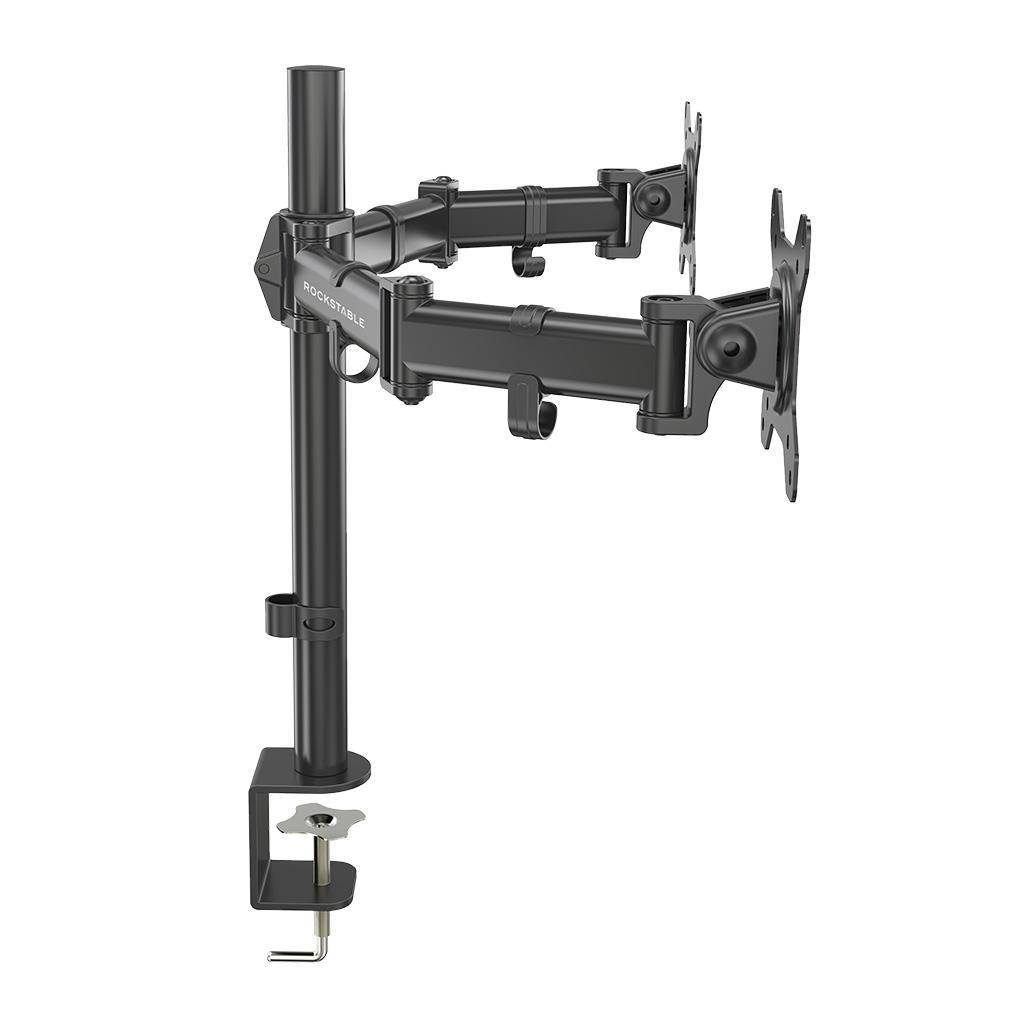 Rockstable Monitorarm, 13-32 Zoll Flat oder Curved Bildschirme, Monitorhalterung max. 8kg pro Monito