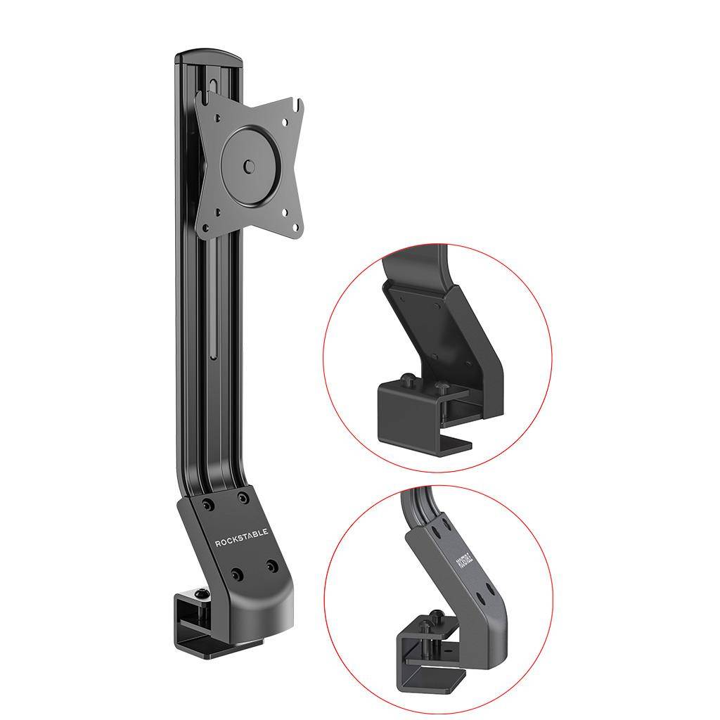 Rockstable Monitorarm, 13-32 Zoll Flat oder Curved Bildschirme, Monitorhalterung max. 8kg pro Monitor, VESA 75x75/100x100, Schwarz