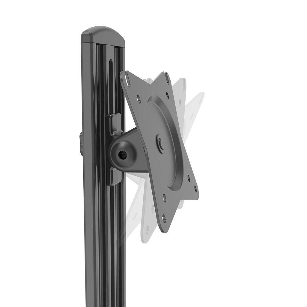 Rockstable Monitorarm, 13-32 Zoll Flat oder Curved Bildschirme, Monitorhalterung max. 8kg pro Monitor, VESA 75x75/100x100, Schwarz