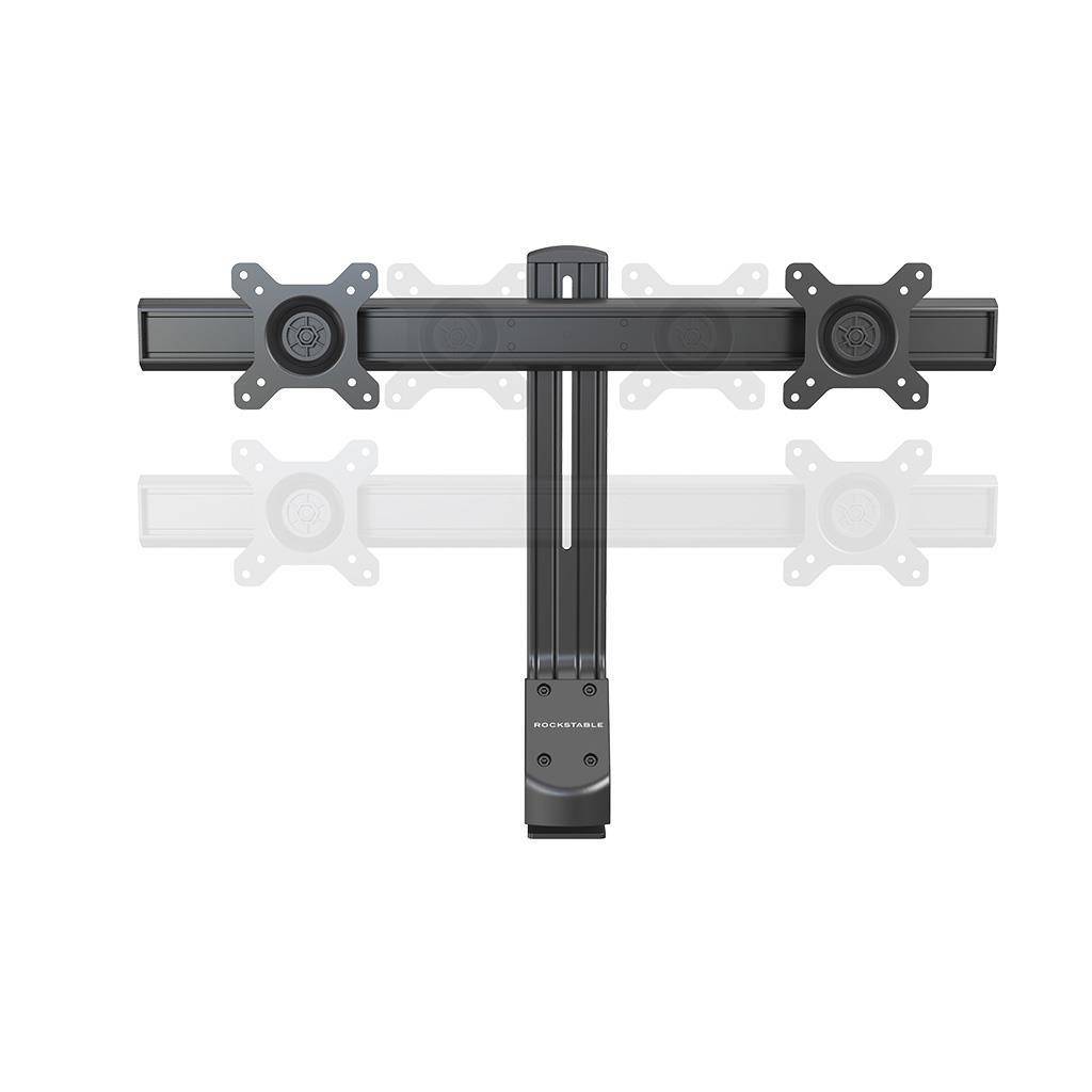 Rockstable Monitorarm, 13-32 Zoll Flat oder Curved Bildschirme, Monitorhalterung max. 8kg pro Monitor, VESA 75x75/100x100, Schwarz