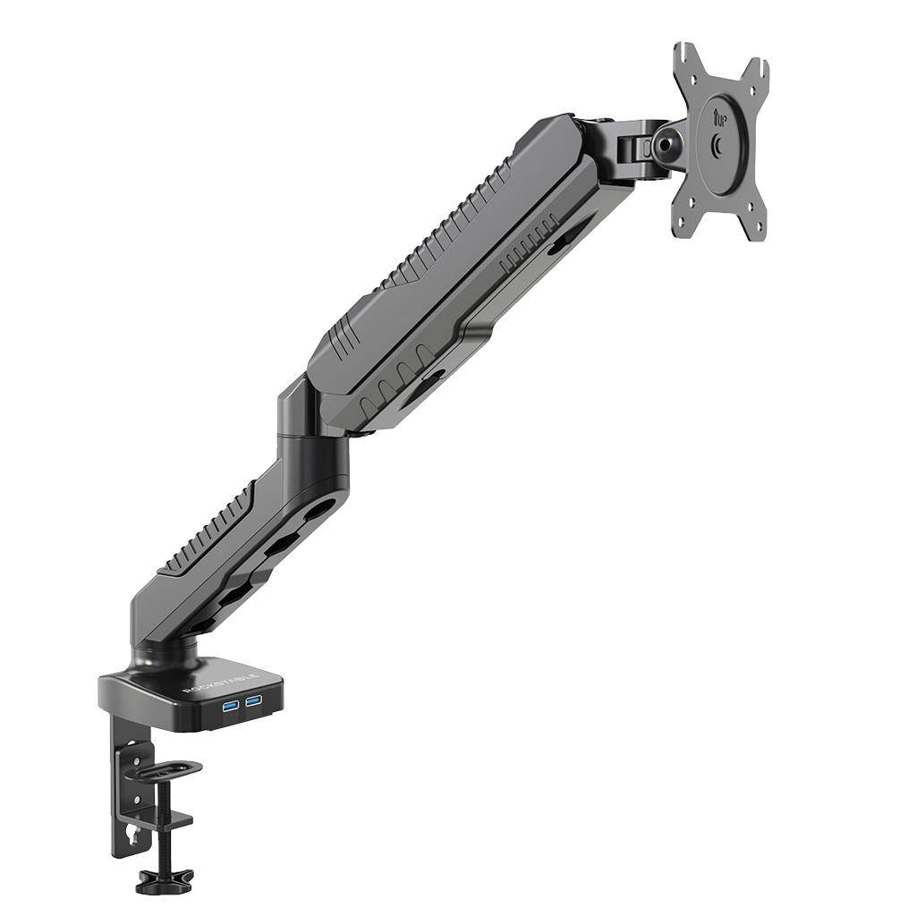 Rockstable Monitorarm, 13-27 Zoll Flat oder Curved Bildschirme, Monitorhalterung mit Gasdruckfeder m