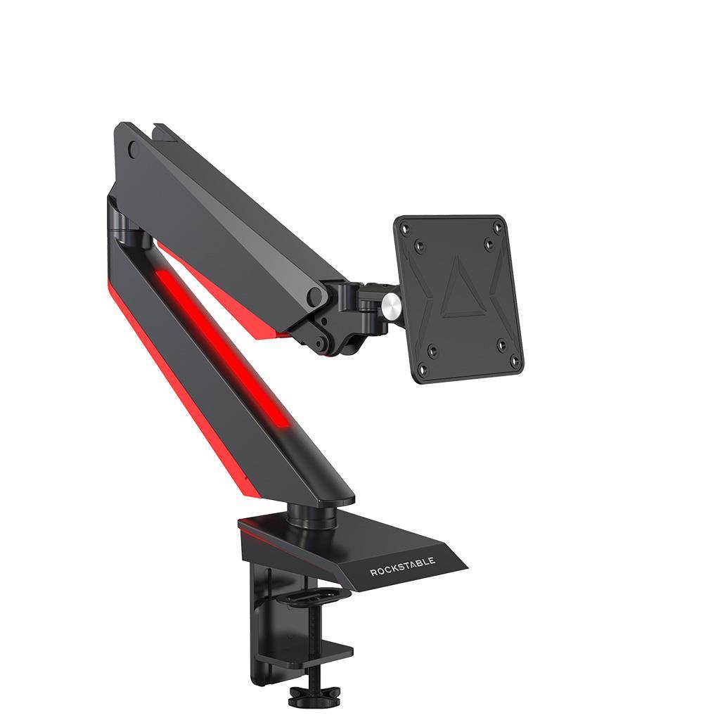 Rockstable Monitorarm, 13-32 Zoll Flat oder Curved Bildschirme, Monitorhalterung beleuchtet max. 8kg