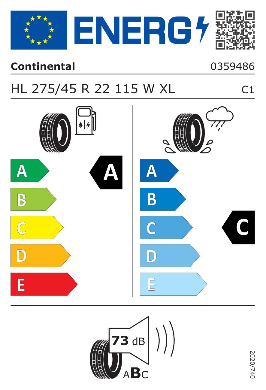 Continental CrossContact RX ( HL275/45 R22 115W XL EVc, LR )