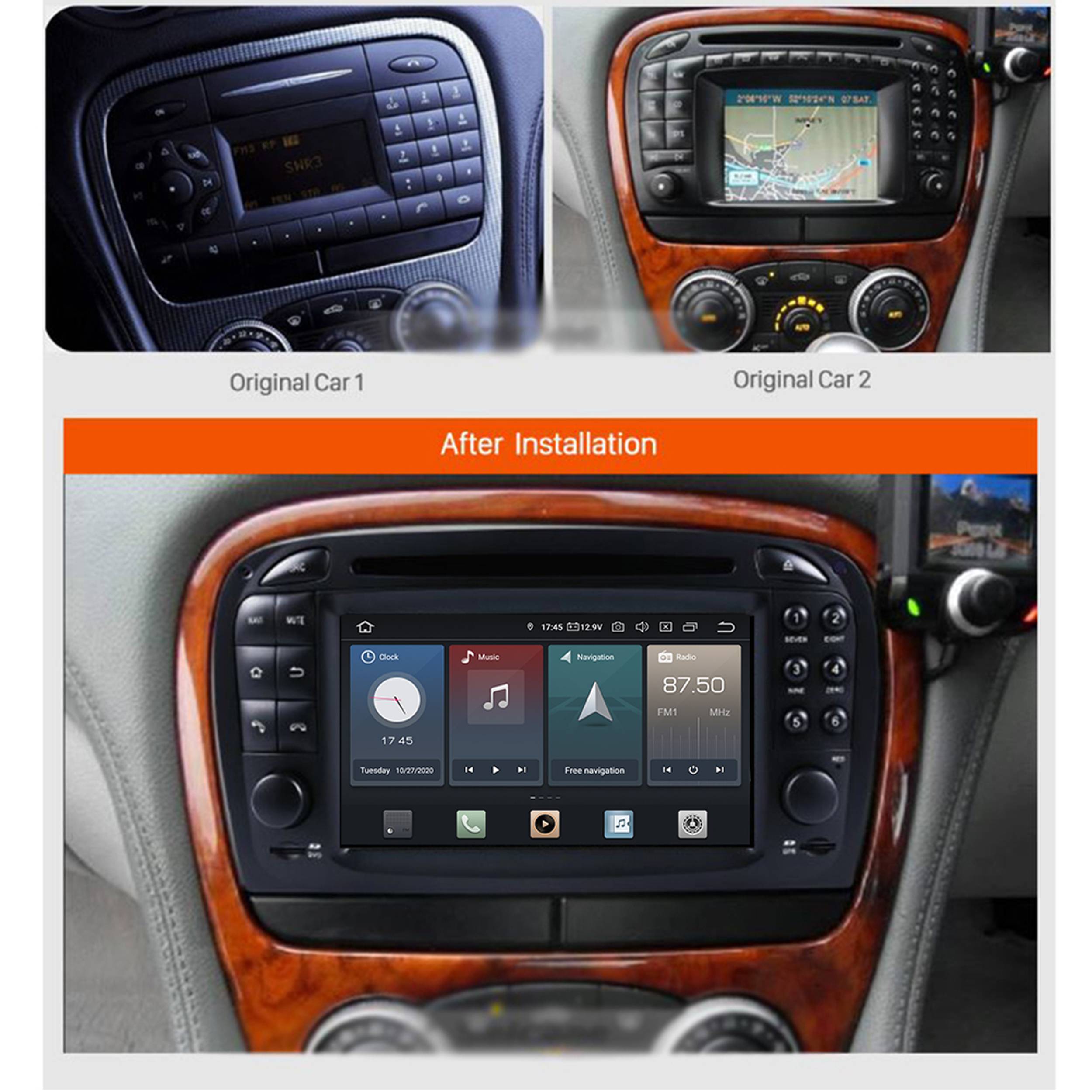 Für Mercedes Benz SL R230 BOSE 7" Touchscreen Android Autoradio GPS Navi CarPlay