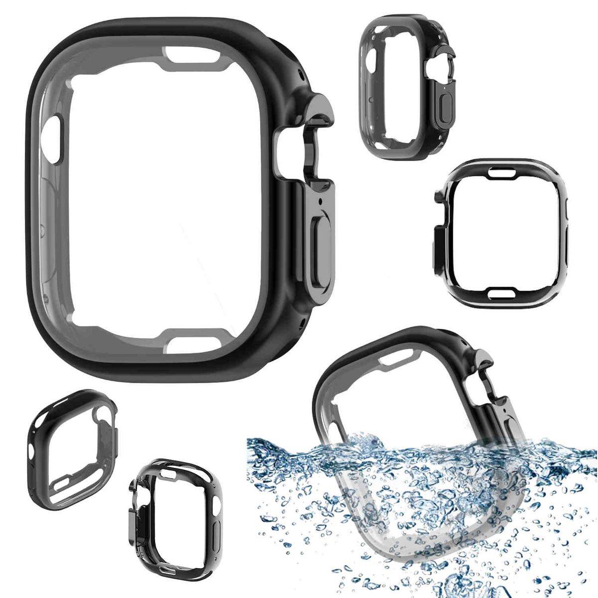 Für Apple Watch Ultra 1 + 2 49mm 2 in 1 Hülle TPU Cover + PET Folie