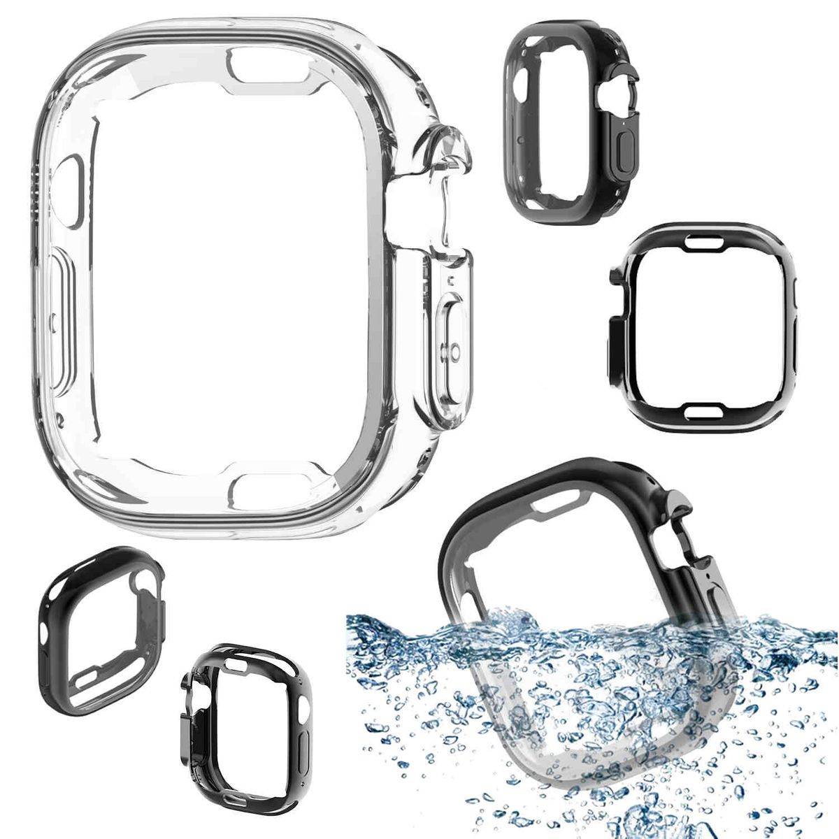 Für Apple Watch Ultra 1 + 2 49mm 2 in 1 Hülle TPU Cover + PET Folie