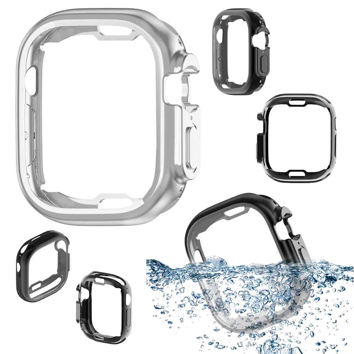 Für Apple Watch Ultra 1 + 2 49mm 2 in 1 Hülle TPU Cover + PET Folie