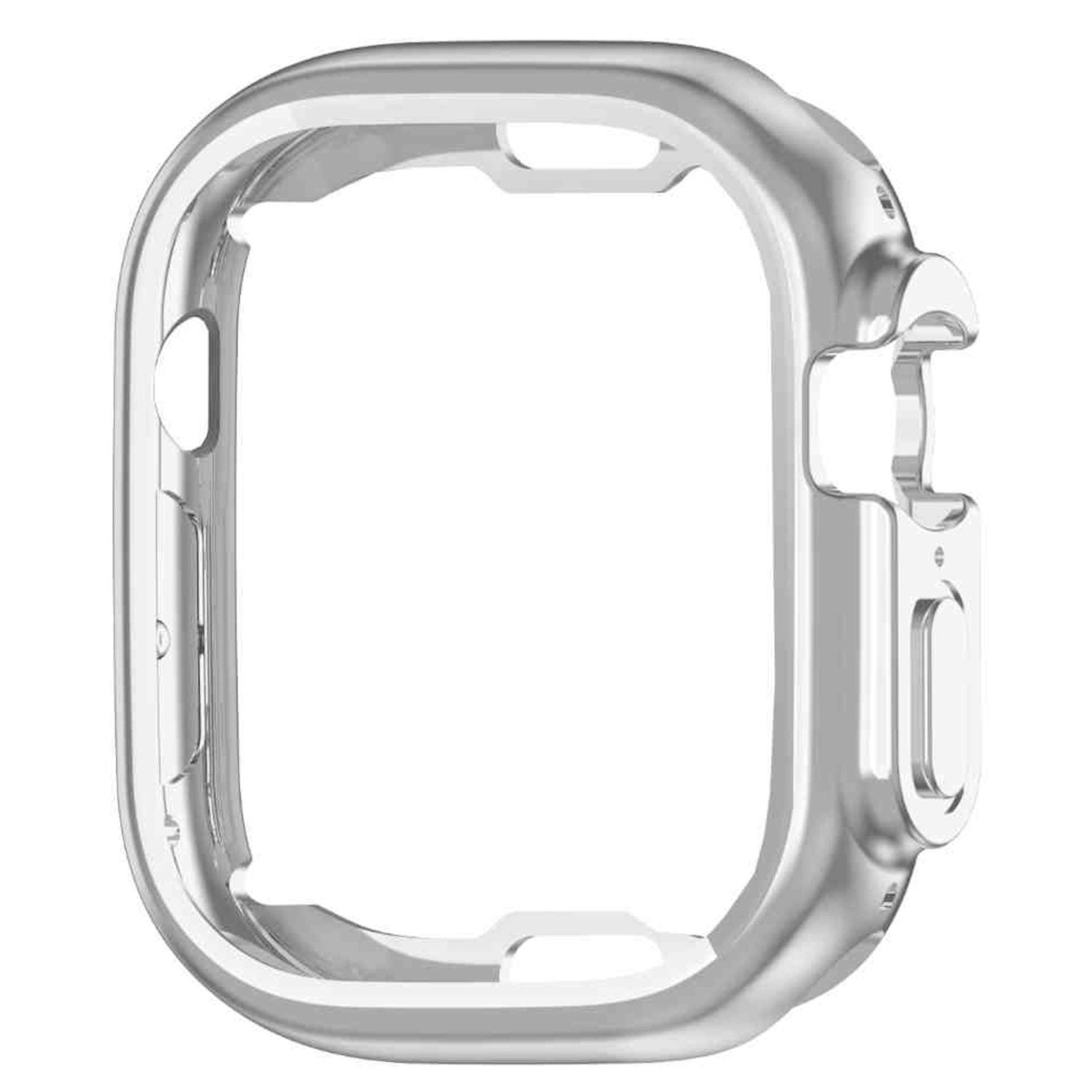 Smartwatch TPU Hülle für Apple Watch Series 12 42mm Full Displayschutz Silber