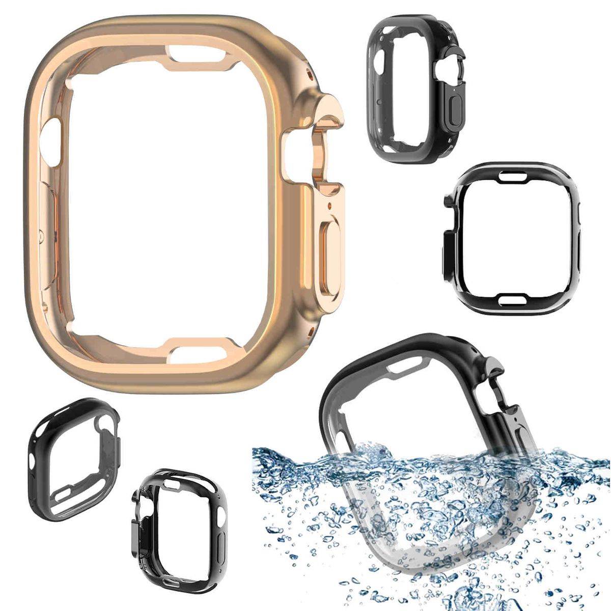Für Apple Watch Ultra 1 + 2 49mm 2 in 1 Hülle TPU Cover + PET Folie