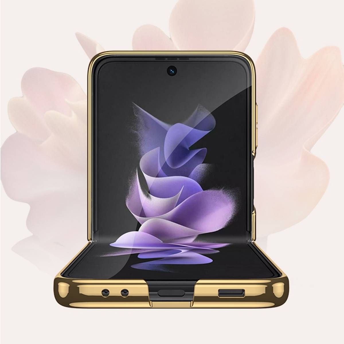 Für Samsung Galaxy Z Fold4 5G Galvanik mit Ring Kunststoff Handy Tasche Hülle Etuis Weiß