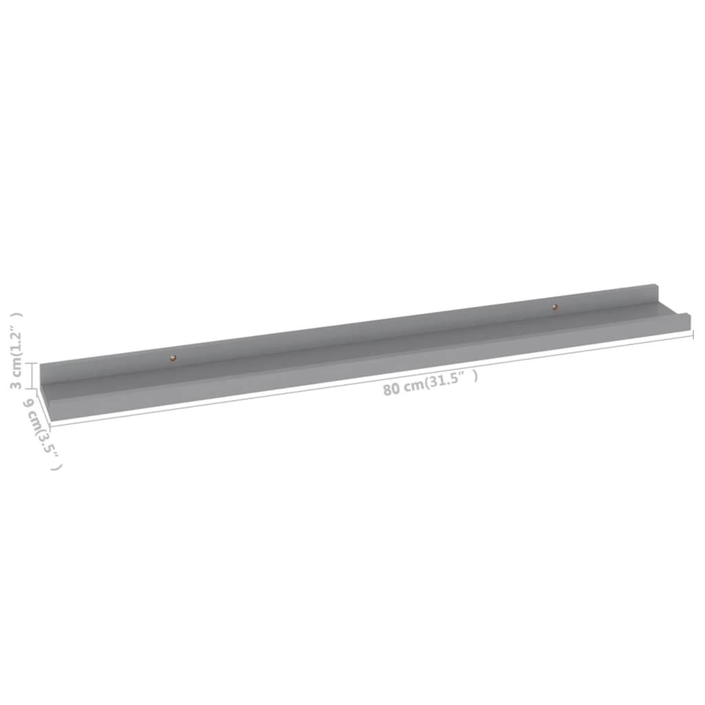 vidaXL Wandregale 4 Stk. Grau 80x9x3 cm